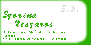szorina meszaros business card